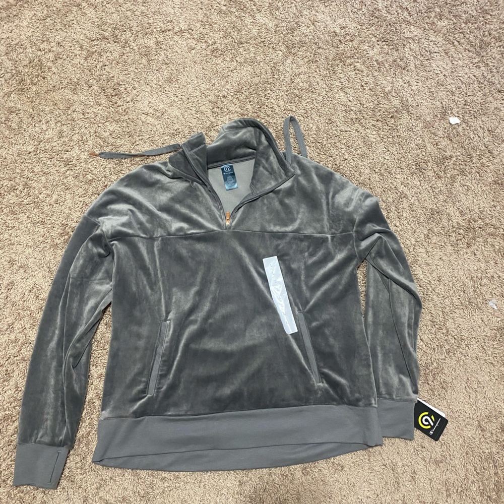 Gray zip up jacket